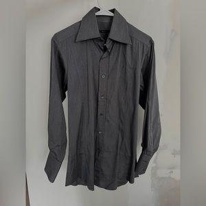 Gucci charcoal grey stretchy fitted shirt